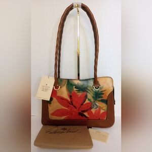 NWT Patricia Nash Leather Malvizza Shoulder Bag Satchel In Spring Multi Floral